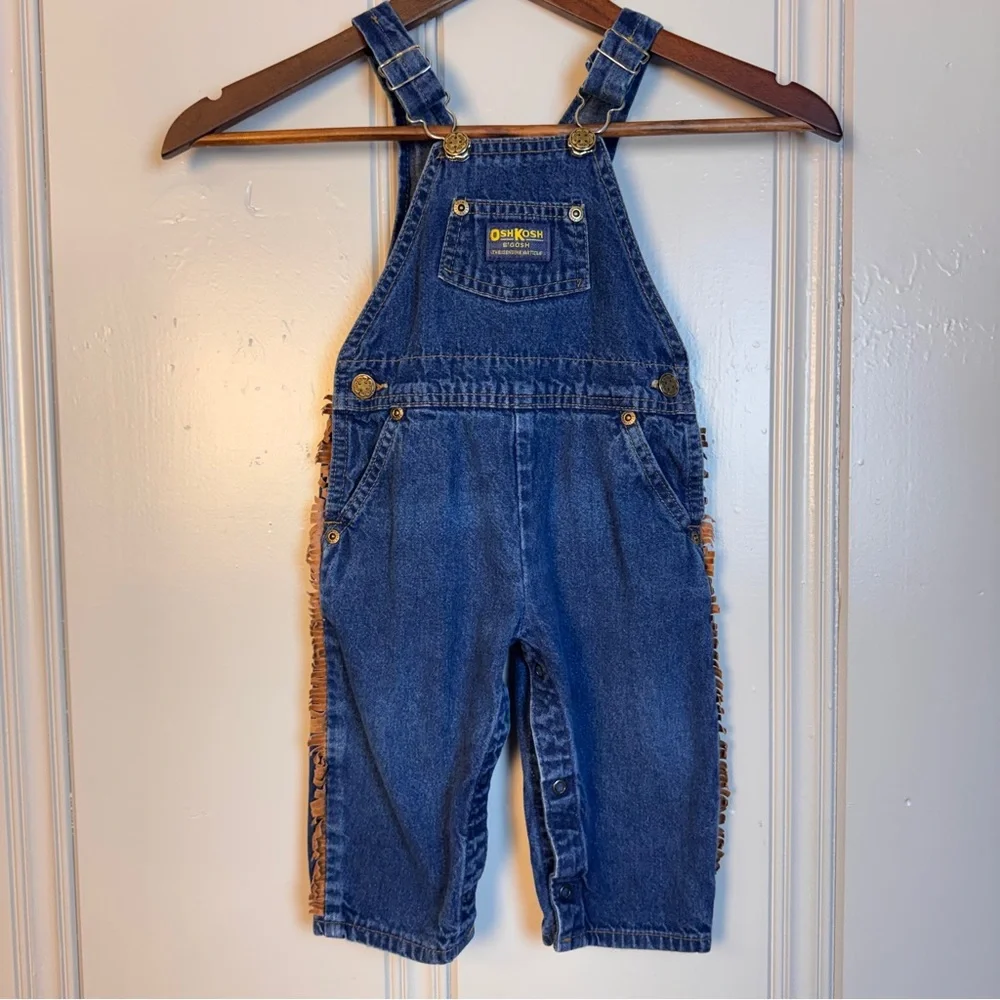 Vintage OshKosh B'gosh Blue Jean Cowboy Overalls 18 Months USA Farmer Ranch‎